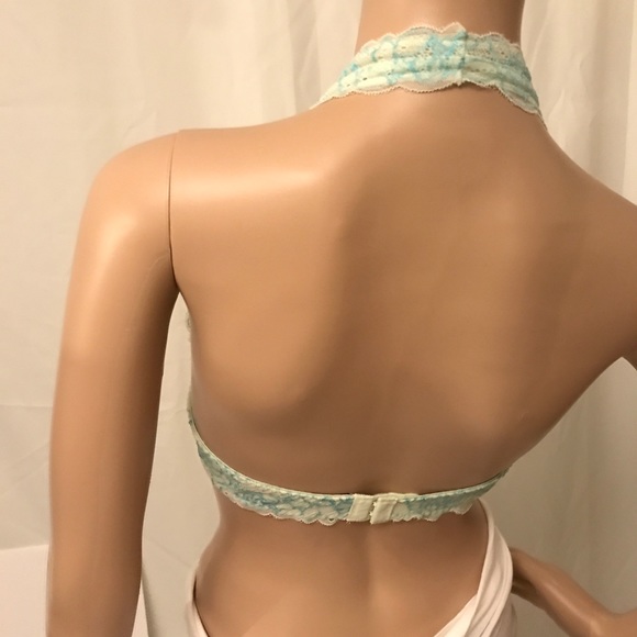 Free Press Aqua & Seafoam Lace Halter bralette XL - Picture 5 of 8